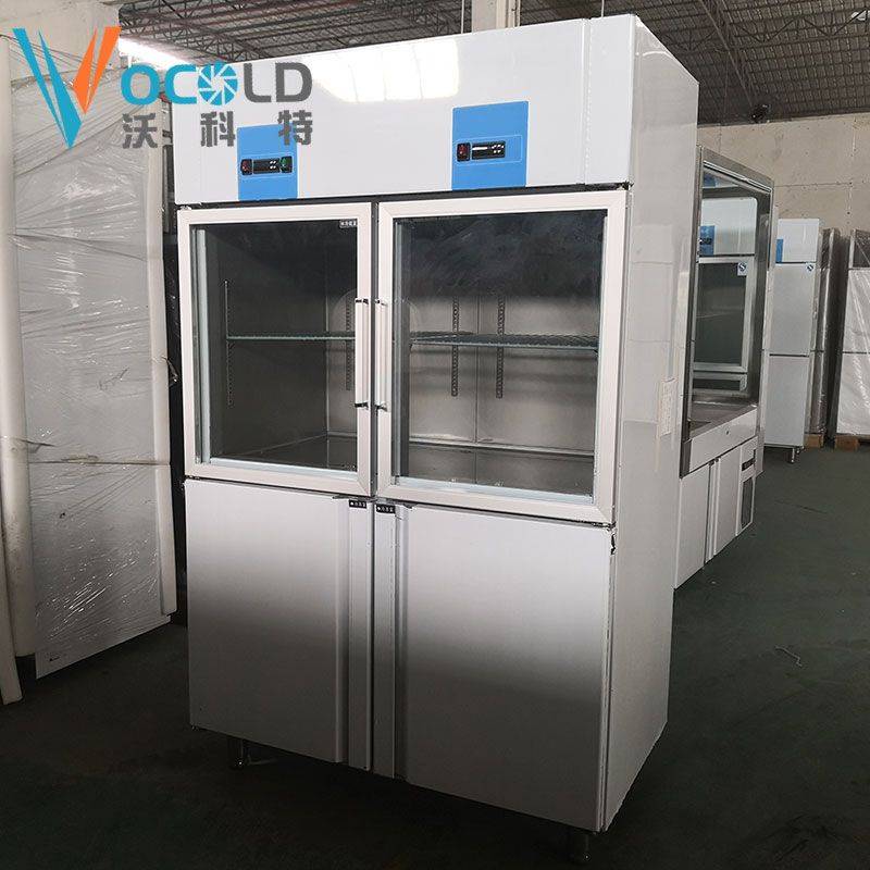 四门冷冻冰箱 商用厨房冰箱 沃科特 定制不锈钢立式冷藏冷冻双温柜