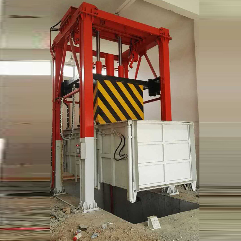 垂直式垃圾压缩机-地埋式垃圾站-升降式三缸四柱垃圾压缩设备河南德隆重工图片