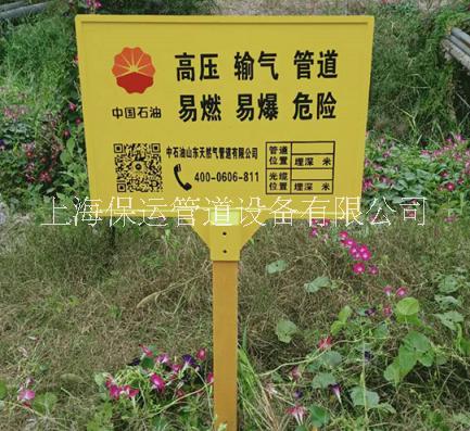 上海保运牌二维码样式的燃气警示牌图片