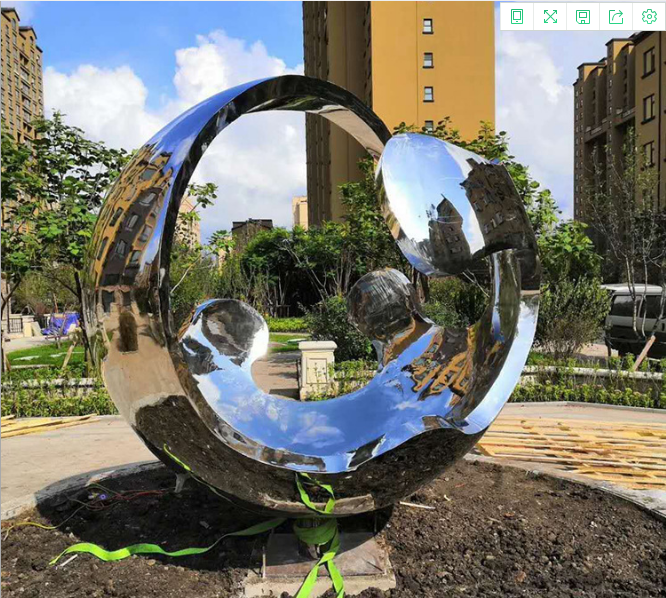 定制不锈钢城市广场雕塑 304不锈钢发光雕塑 金属镜面不锈钢月亮雕塑