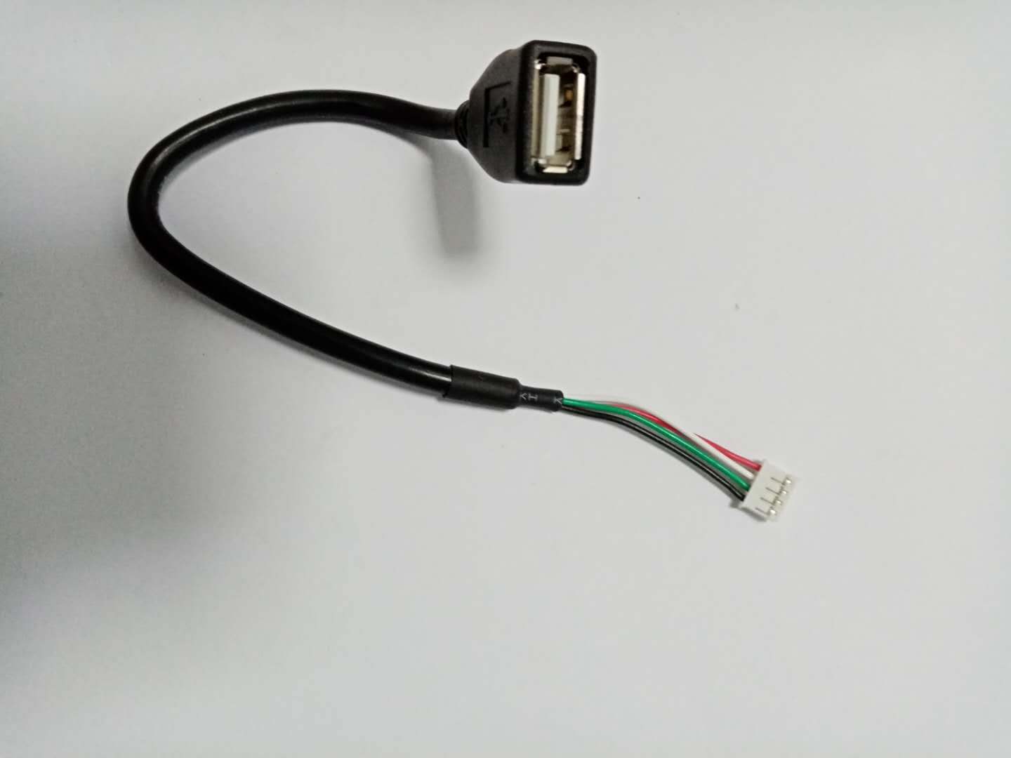 供应USB弯头连接线厂家直销_USB母头带耳朵螺母连接线