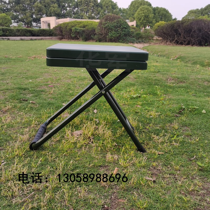 浙江华军多功能写字椅-折叠椅-军绿色单兵作业椅 51x32x5.1cm  士兵两用学习凳.