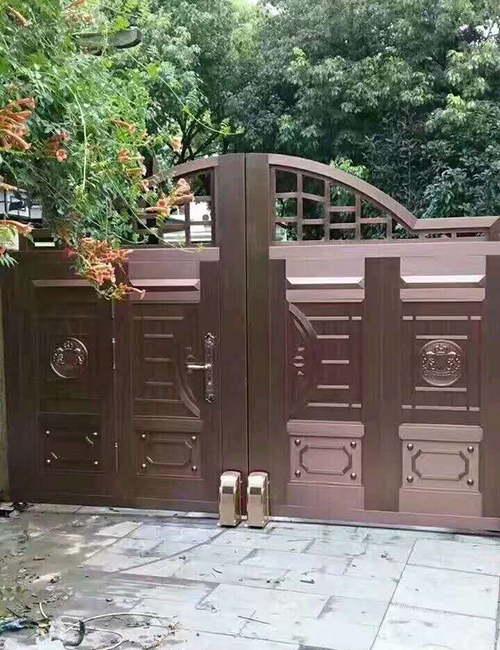 郑州铜门厂-铸铝门-庭院铜大门 电动庭院门 别墅对开铜门 送货上门
