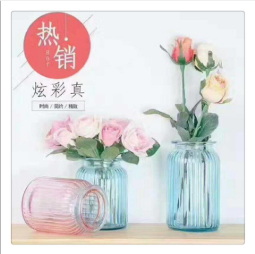玻璃花瓶欧式透明创意摆件简约家居工艺品瓶小棕瓶花瓶摆件