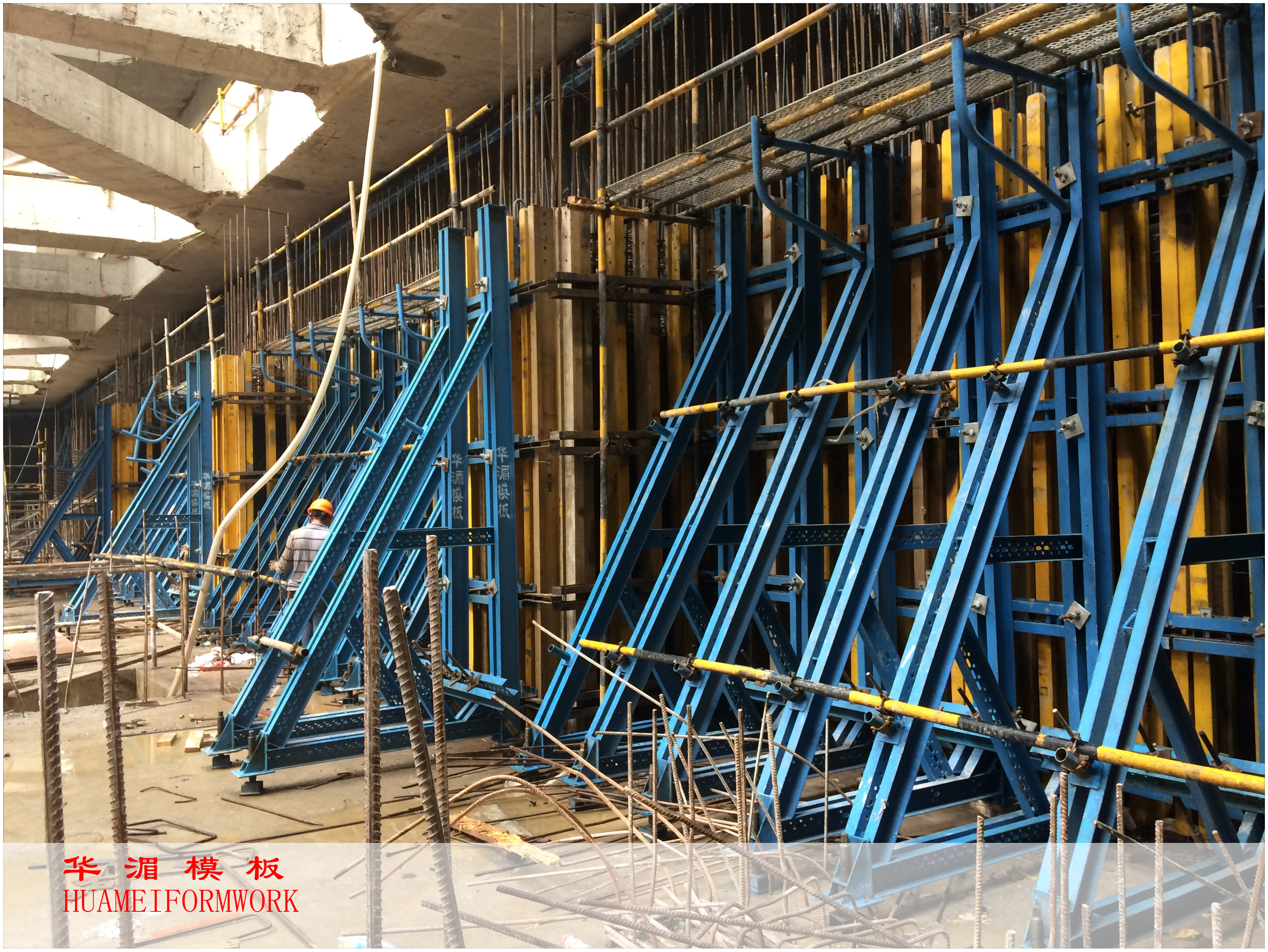 北京地铁施工用单侧模板@单面模板厂家 租赁单侧墙模板三角架,单边模三角架