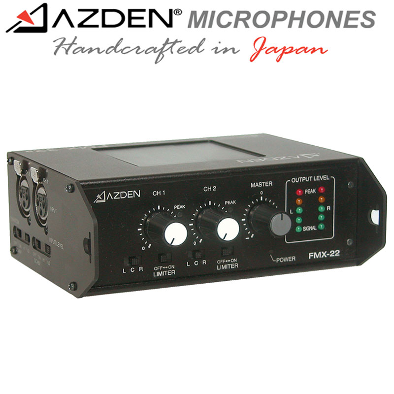 Azden FMX-22 阿兹丹2通道外景录音 影视录音用调音台 单反相机录像调音台 二通道便携式调音台 电影 电视 广
