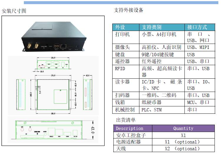 嵌入式安卓盒子GZIMX6-3500 BOX 四核高清4GAndroid工业级工控一体机SDK开发包定制