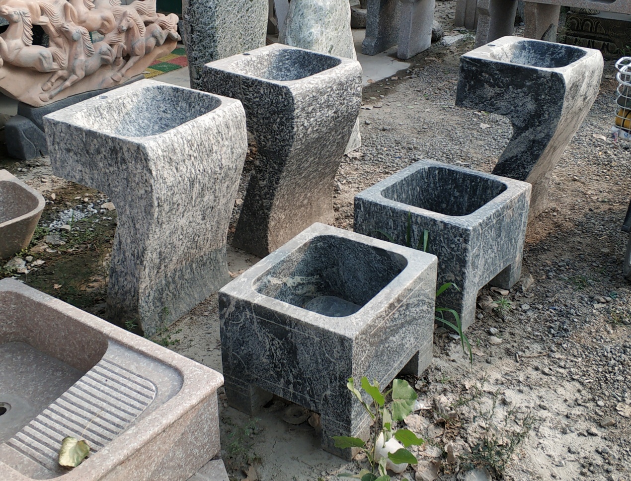 向阳石雕供应临沂石材拖把池洗衣池大理石花岗岩材质拖布池洗手池