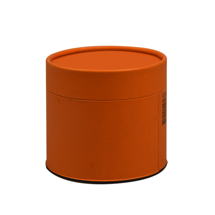 YB120711 橙色纸罐精美礼品包装纸筒圆形画筒茶叶纸质包装罐印刷定制图片