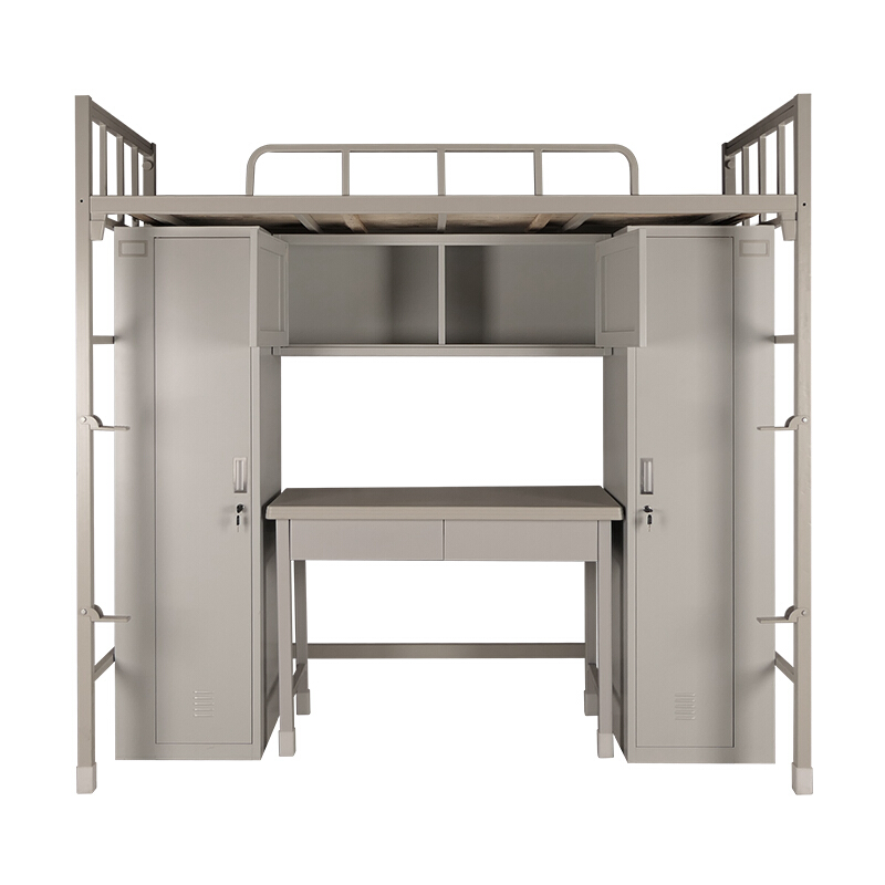 钢制制式组合营具制式单人内务床组合式带衣柜单人铁床图片