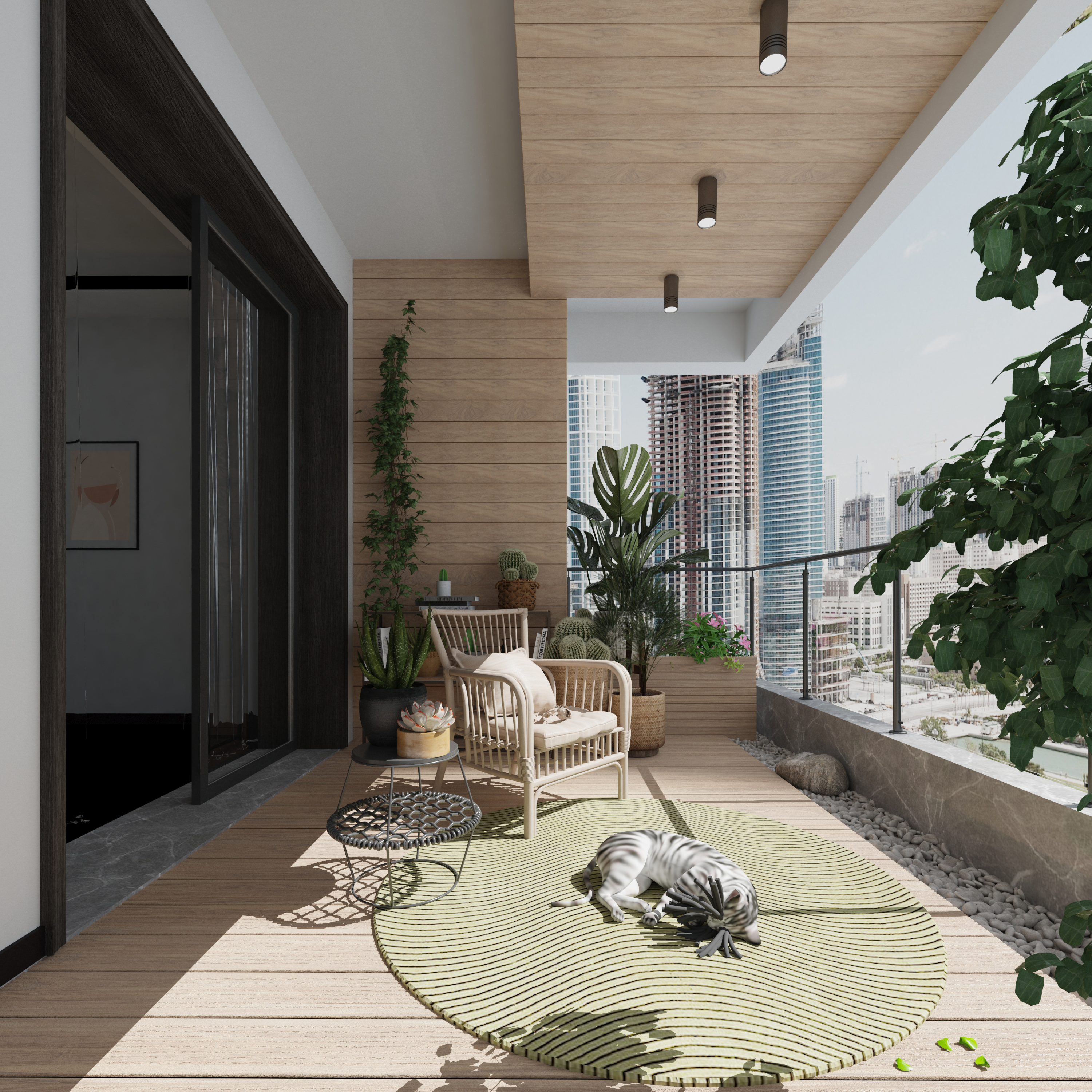 环保实木地板 露台花园设计阳台设计公司 木语阳台my006