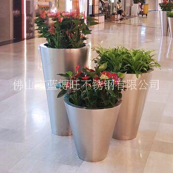 厂家直接定制不锈钢装饰展示花盆酒店商场定制花盆