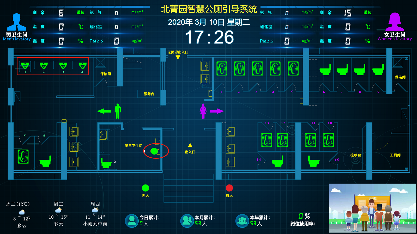 智慧公厕物联网解决方案云平台一体化智慧城市管理系统智慧厕所