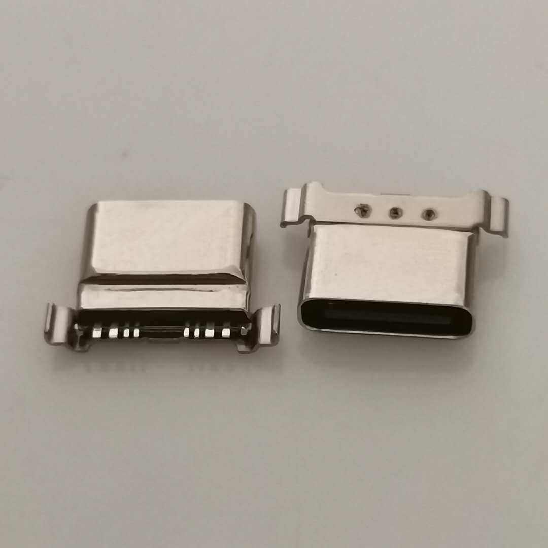 USB3.1 TYPE-C超短体防水母座8PIN 大电流 沉板母座防水USB 带点