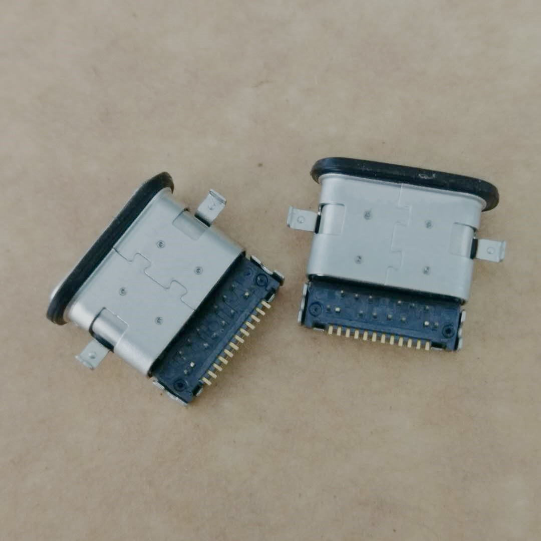 USB C TYPE-C 24P沉板防水母座 沉板1.4 前插后贴 防水等级IP67级