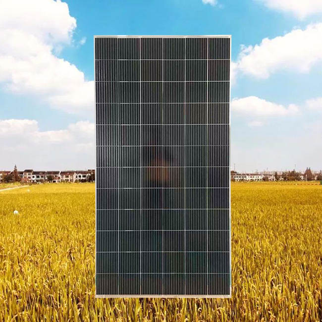 广东梅州晶天太阳能光伏板330W屋顶并网光伏电站9线太阳能板图片