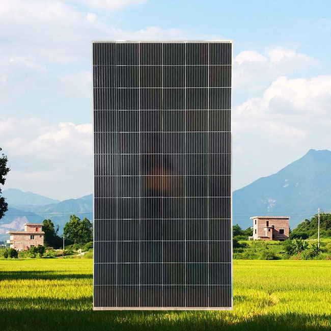 广东汕尾晶天太阳能电池板350W高速公路光伏发电9线太阳能板图片