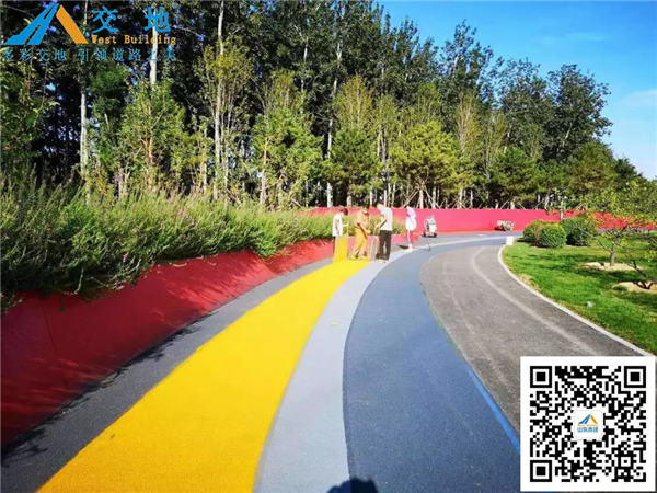 安徽水性聚合物防滑路面 淮南市绿色健康步道沥青改色图片