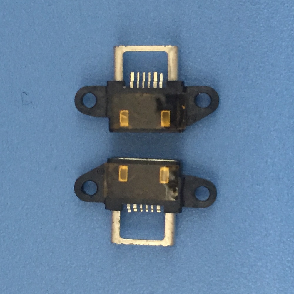MICRO USB 5PIN AB型防水母座带支架四脚插板带双耳螺丝定位孔  MICRO 5PIN