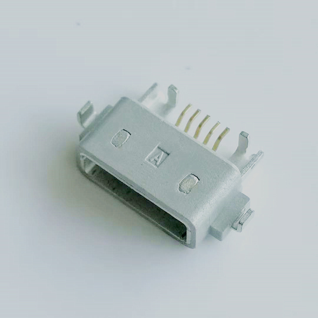 MICRO USB AB型沉板防水母座 5PIN 四脚插板