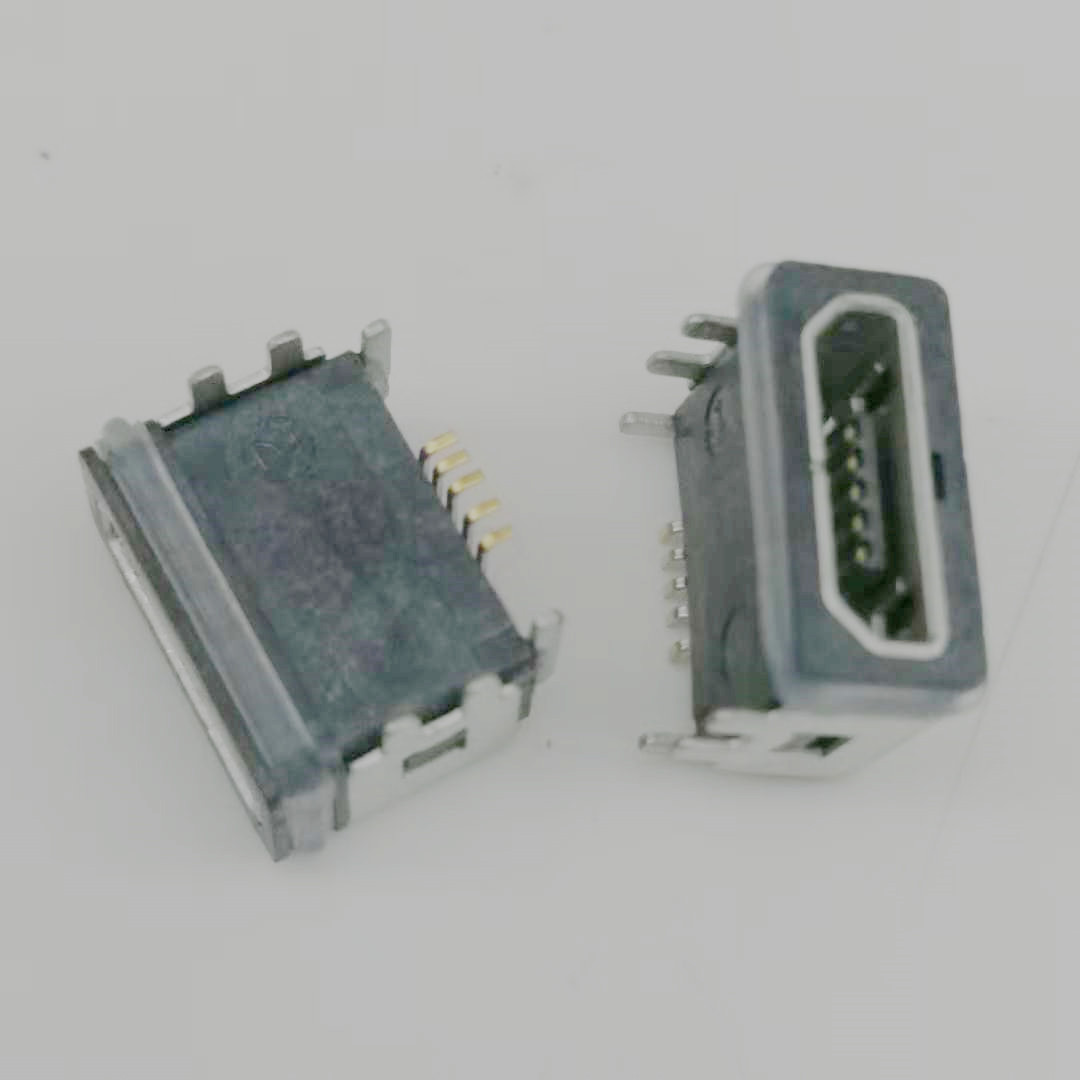 MOLEX SD-105443-110防水母座 MICRO USB 5P防水母座 B型 90度六脚插板DIP 端子贴片S