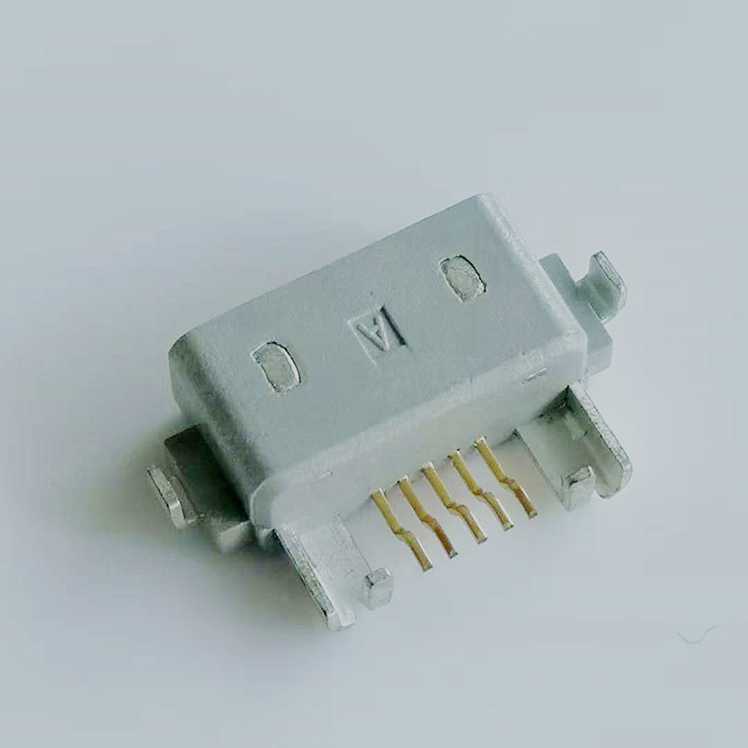 MICRO USB AB型沉板防水母座 5PIN 四脚插板