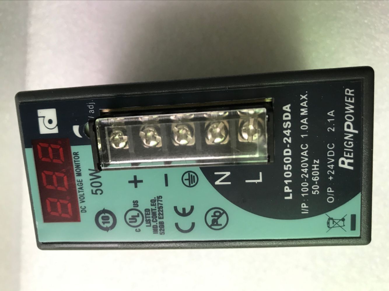 AC-DC昂鼎24V2A50W数显导轨式LP1050D-24SDA开关电源过认证