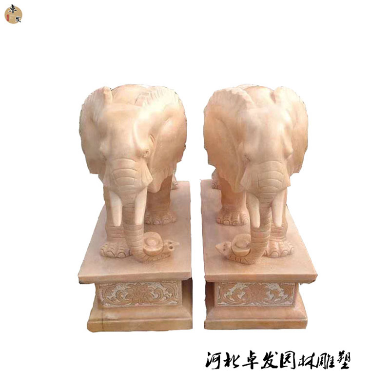 石头大象雕塑石雕大象摆件  企业门口石雕象雕塑摆放  卓发石雕精选厂家 动物吉祥如意雕塑 石头大象雕塑