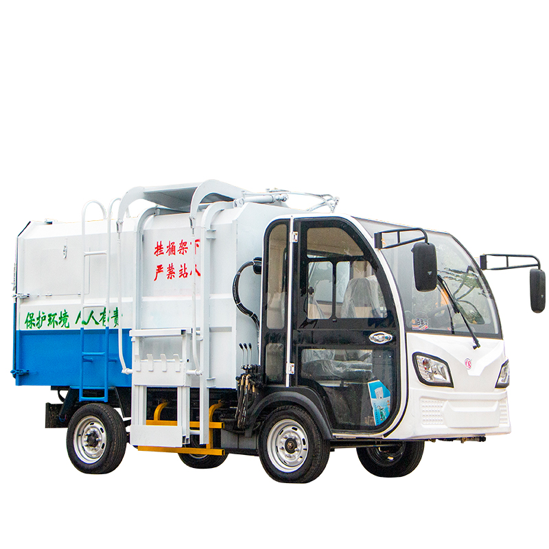 电动四轮垃圾车 挂桶式小型垃圾清运车 5方电动四轮自卸环卫车