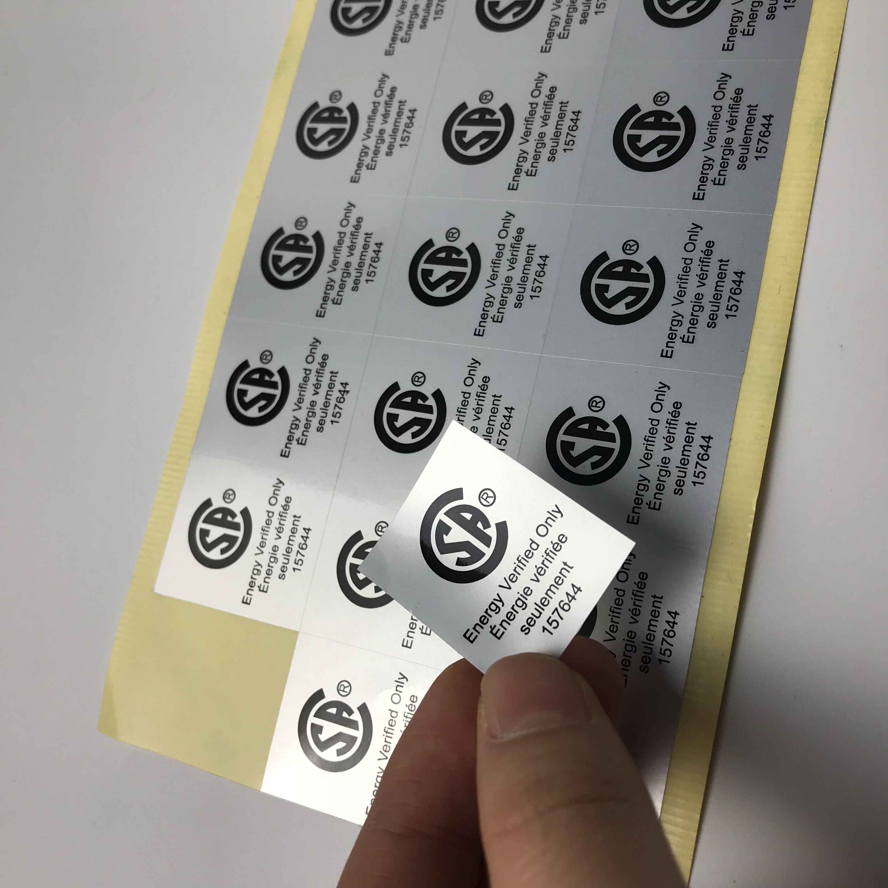 佛山市csa标签 哑银贴纸印刷 耐15厂家
