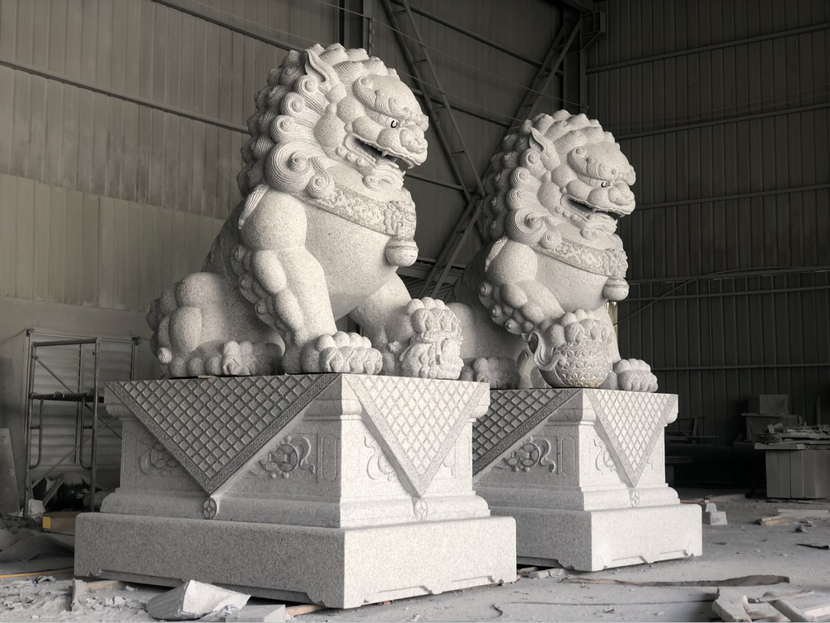 精美北京狮石雕 景观石雕北京狮 庭院大门石狮子图片