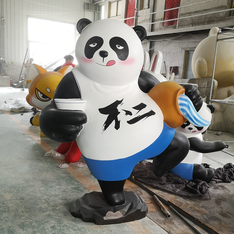 保定市玻璃钢卡通功夫熊猫雕塑 卡通雕塑厂家