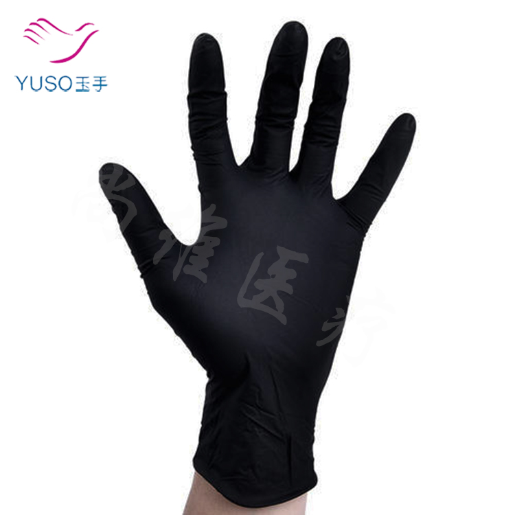 玉手 黑色PVC手套 日常防护一次性用品 出口外贸