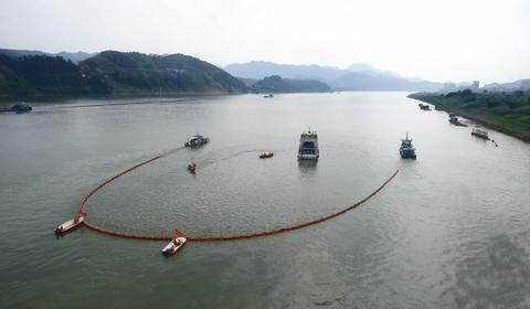 JXY-WQJ1500充气式橡胶围油栏海上港口溢油使用