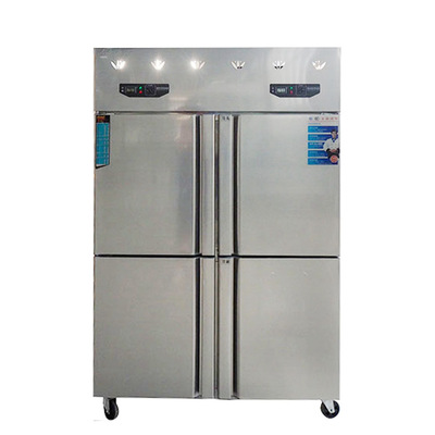 商用保鲜冷藏冷冻冰箱不锈钢冰柜蔬菜立式出口跨境保鲜柜四门冰柜