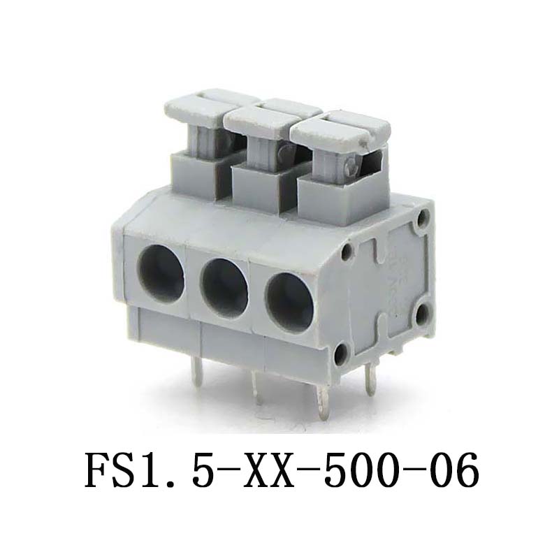 工业设备免螺丝接线端子灰色5.0MM连接器 FS1.5-XX-500-06