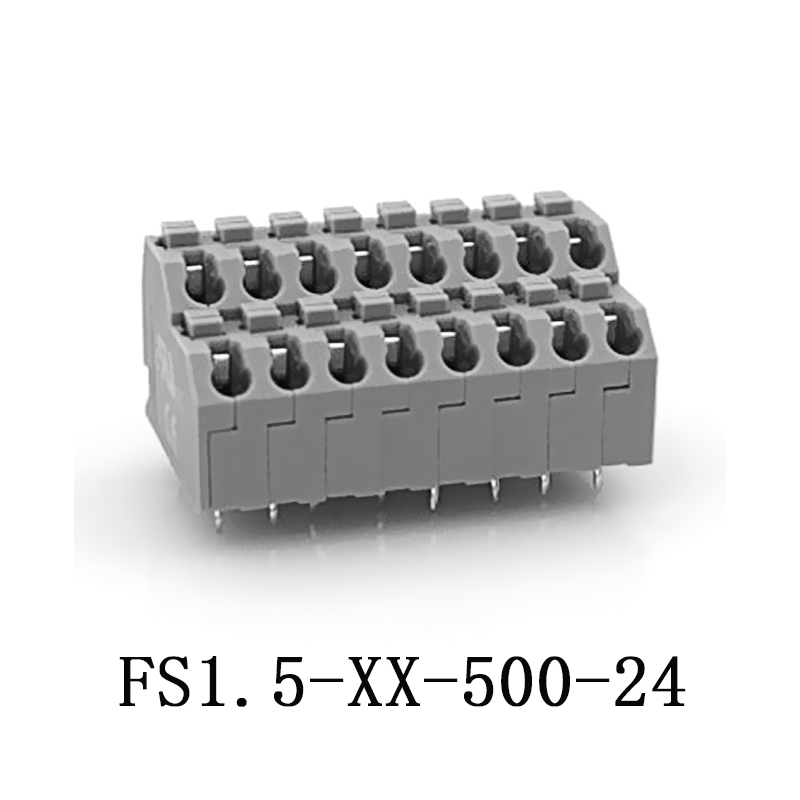 工业设备免螺丝接线端子灰色5MM连接器 FS1.5-XX-500-24