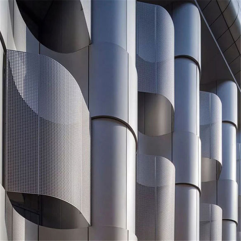 铝板冲孔网-建筑外墙装饰网焕然一新的改变图片
