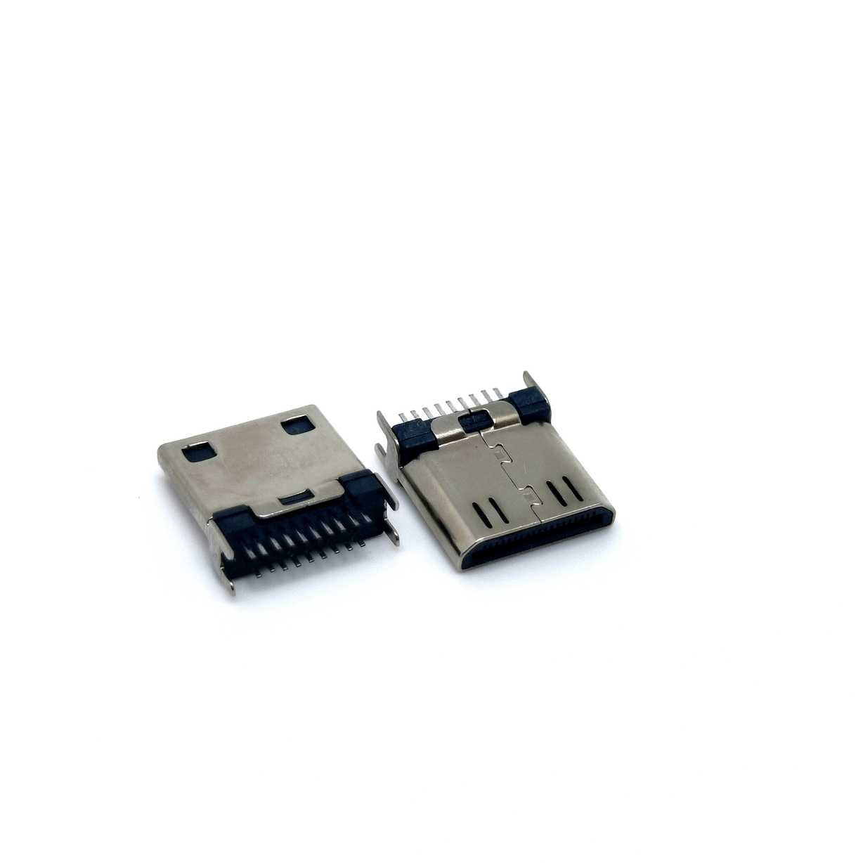 HDMI19p夹板公头A型口 夹板1.6 带FPC板公头 19个焊盘 铜壳镀金
