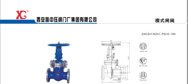 楔式闸阀  Z40/Z41/KZ41-PN16~160