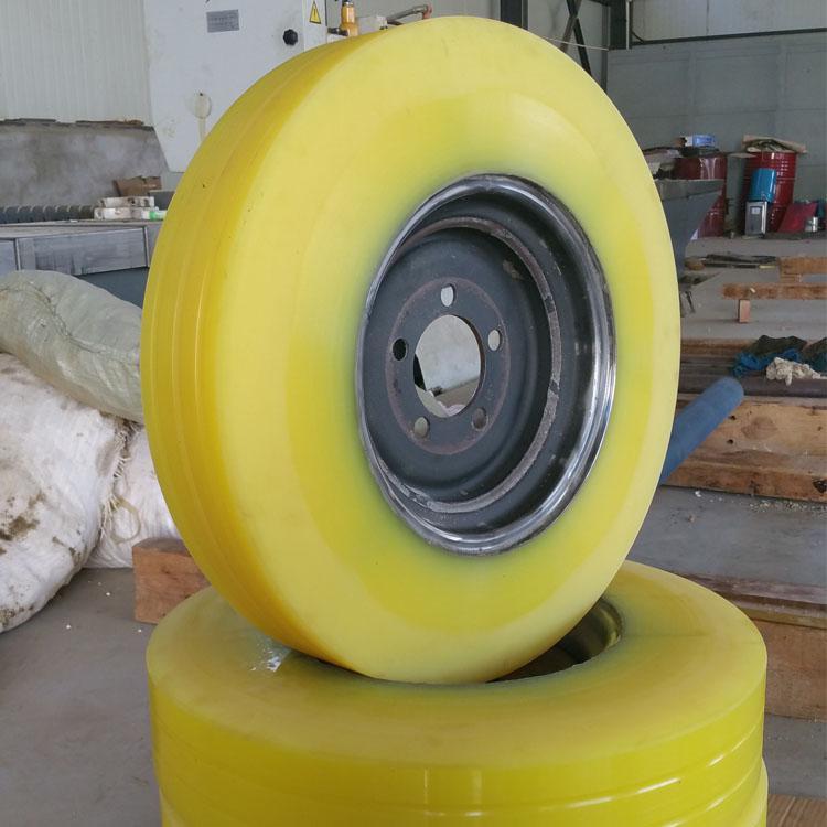 优力胶滚轮 PU聚氨酯包胶轮 耐压传动滚轮 铁轮包胶