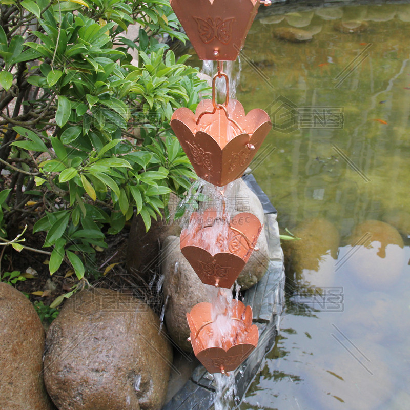 铜落水系统兰花雨水链紫铜方型落水管3英寸0.7mm