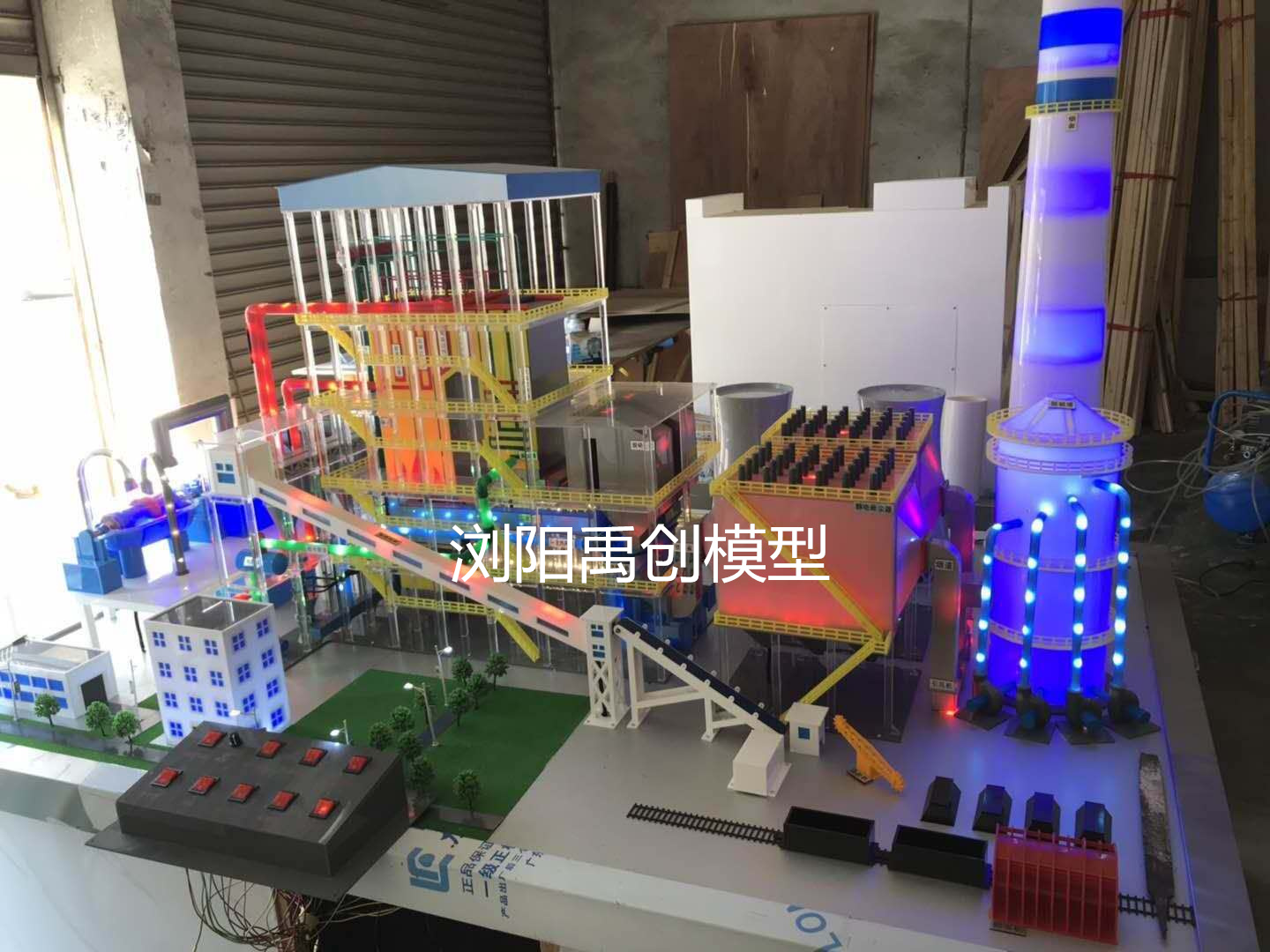 火力发电厂工业锅炉模型  火力发电厂模型  禹创模型定制