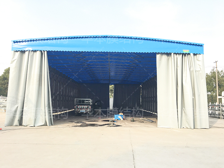 大型伸缩雨棚 伸缩式遮阳雨棚大型仓库活动推拉雨棚开封市厂家定制