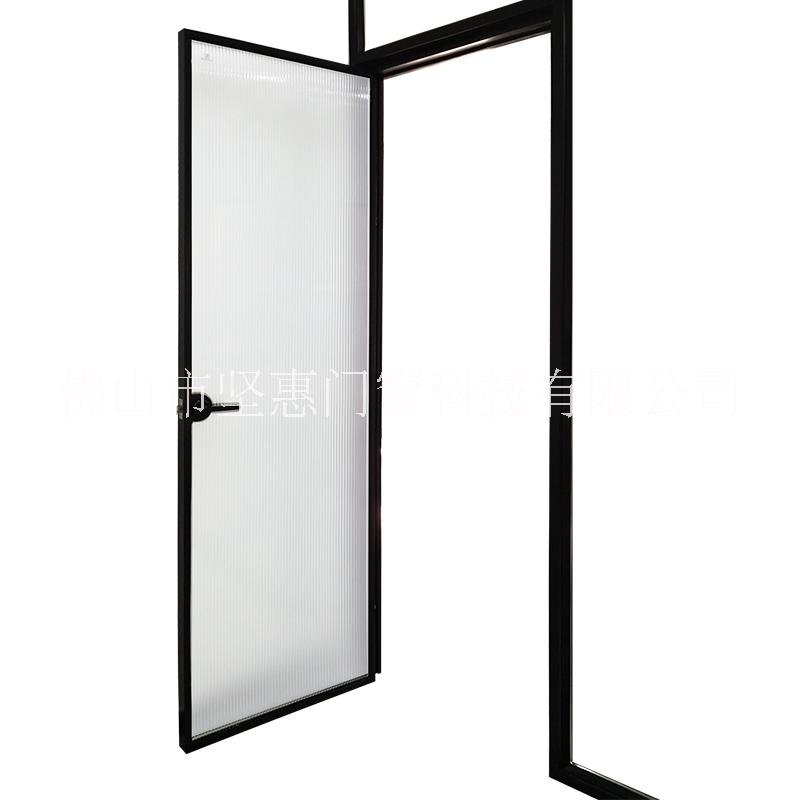 极简轻奢窄边厕所门双层钢化玻璃铝合金卫生间门厕所门浴室门厨房平开门