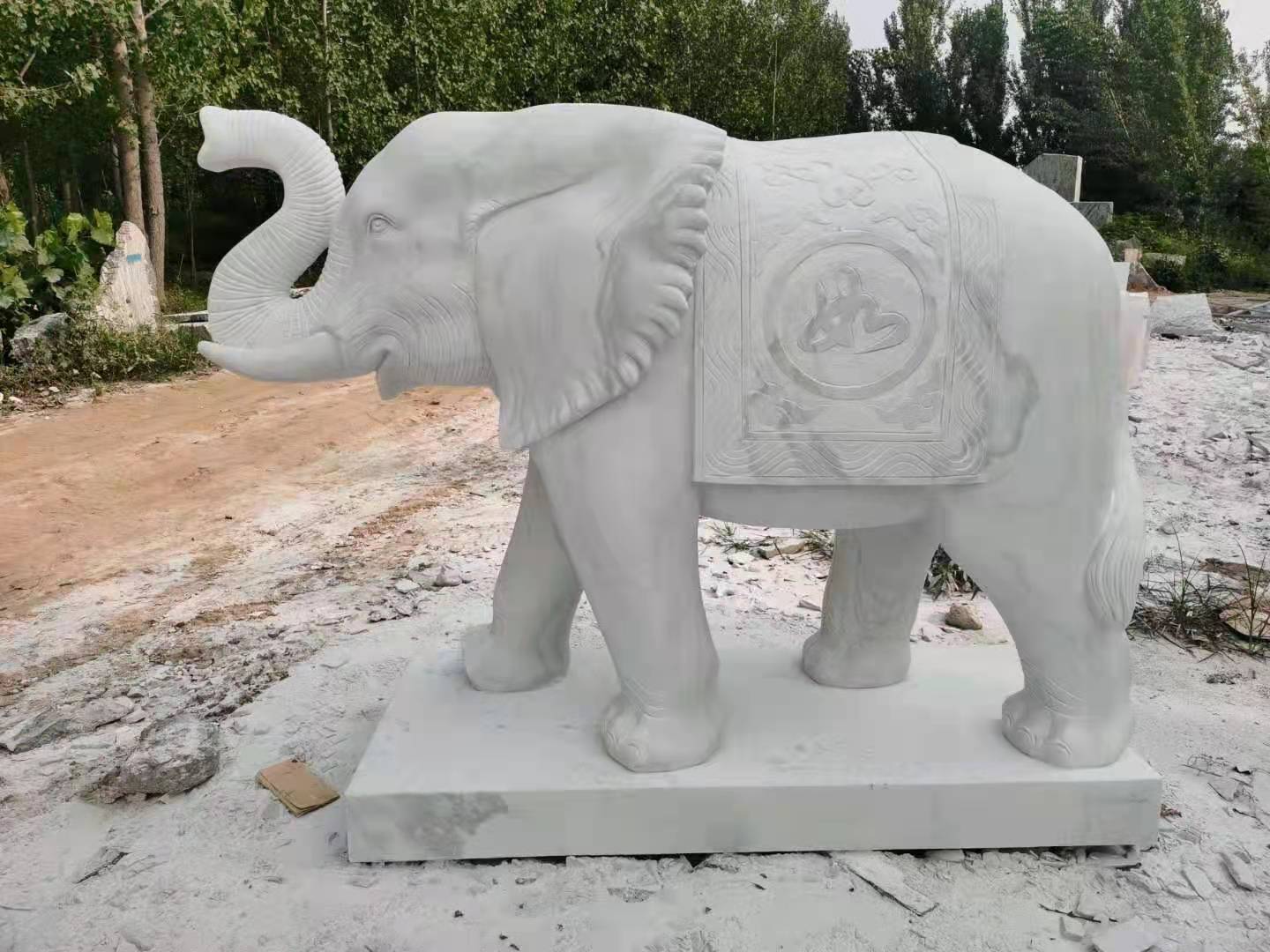 定制汉白玉大象 定制石雕汉白玉大象庭院门口庭院摆件