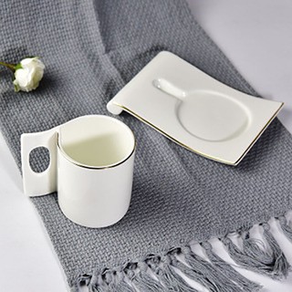 达美瓷业厂家批发陶瓷咖啡杯 创意骨质瓷金边杯碟 定制礼品咖啡具套装