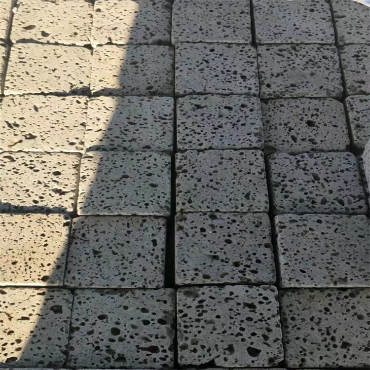 火山石地板砖 厂家供应用于园林景观建筑 广场 公园 温泉造景 火山石地板砖浅灰色