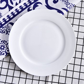 达美瓷业厂家批发骨质瓷8寸平盘 唐山陶瓷餐具圆盘子 可印画面