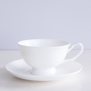 厂家批发纯白陶瓷咖啡杯碟 下午茶骨瓷杯碟 咖啡具套装可制作画面